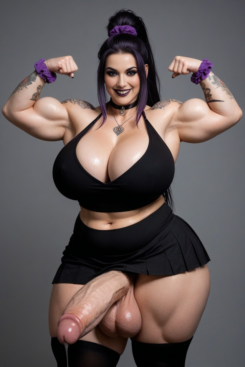 Pale Skin, Sweaty, Hyper Gigantic Cock Glans AI Porn