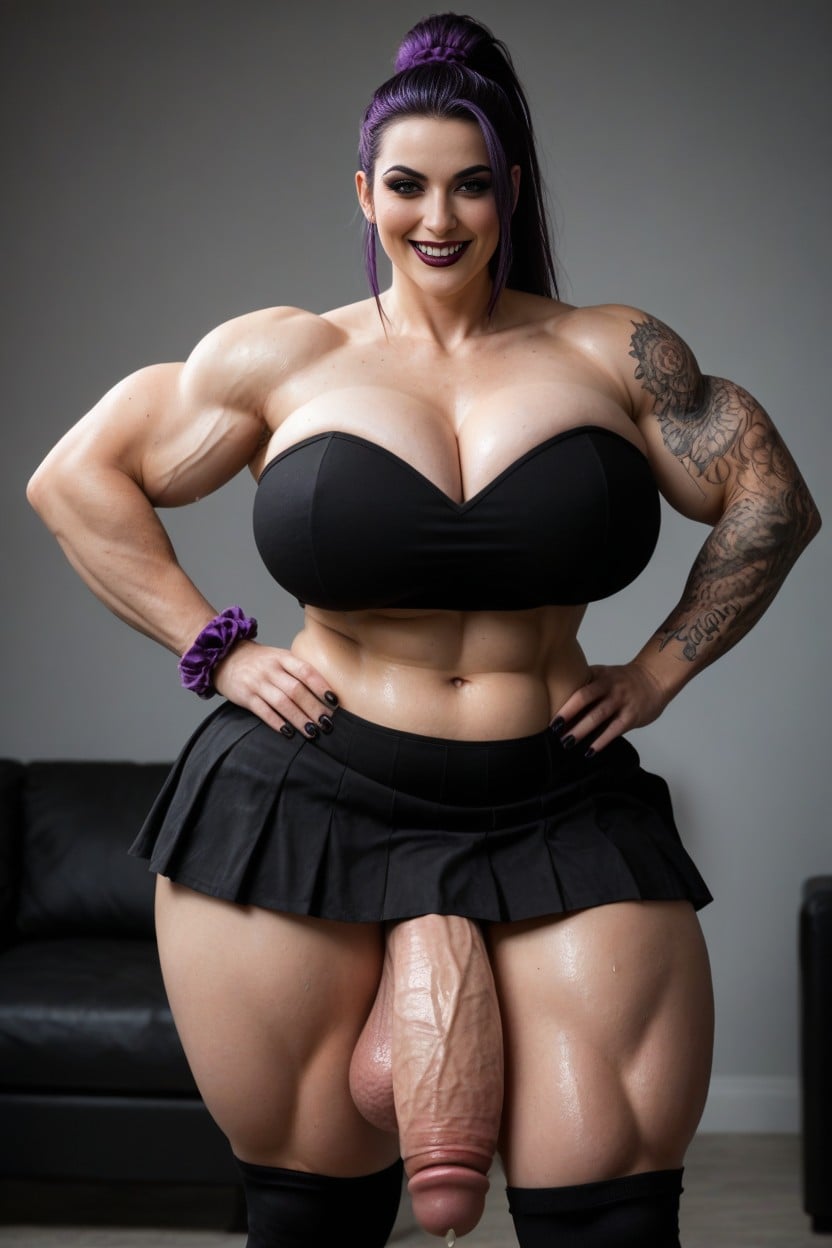 Extra Long Thigh High Socks, Sweaty, Extremely Large Ass AI Porn