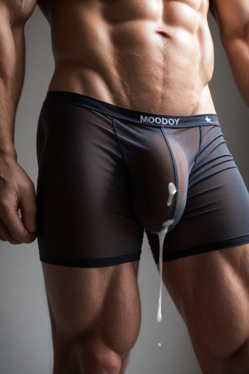 Waist Shot, Pre Cum, Cum In Bulge AI Gay Porn