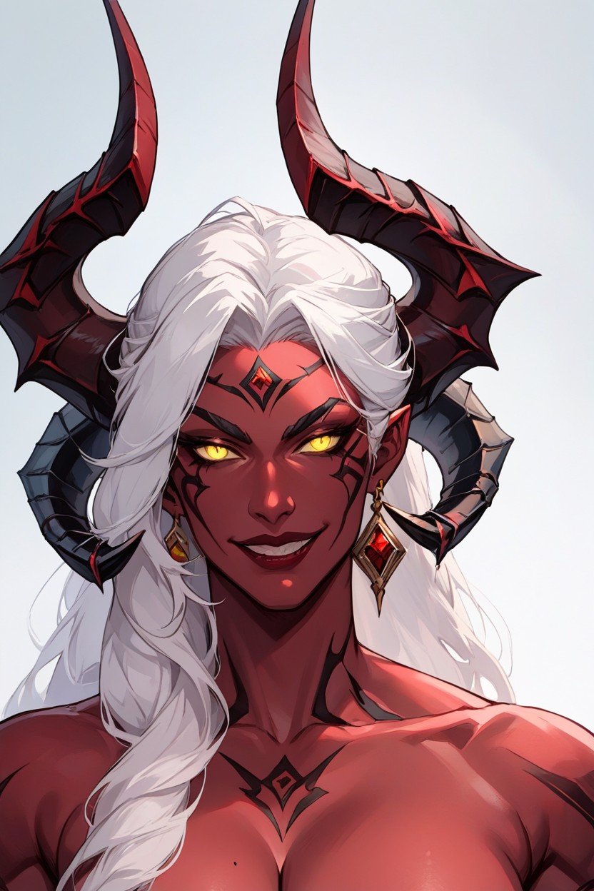 Alure, Their Dark Membranes Adding To Her Intimidating Presence Alures Entire Demeanor Radiates Confidence And Danger, Which Cascades Over Curved Horns That Jut From Her Forehead Piercing Yellow Eyes Gleam With A Predatory GlintPorno shemale IA