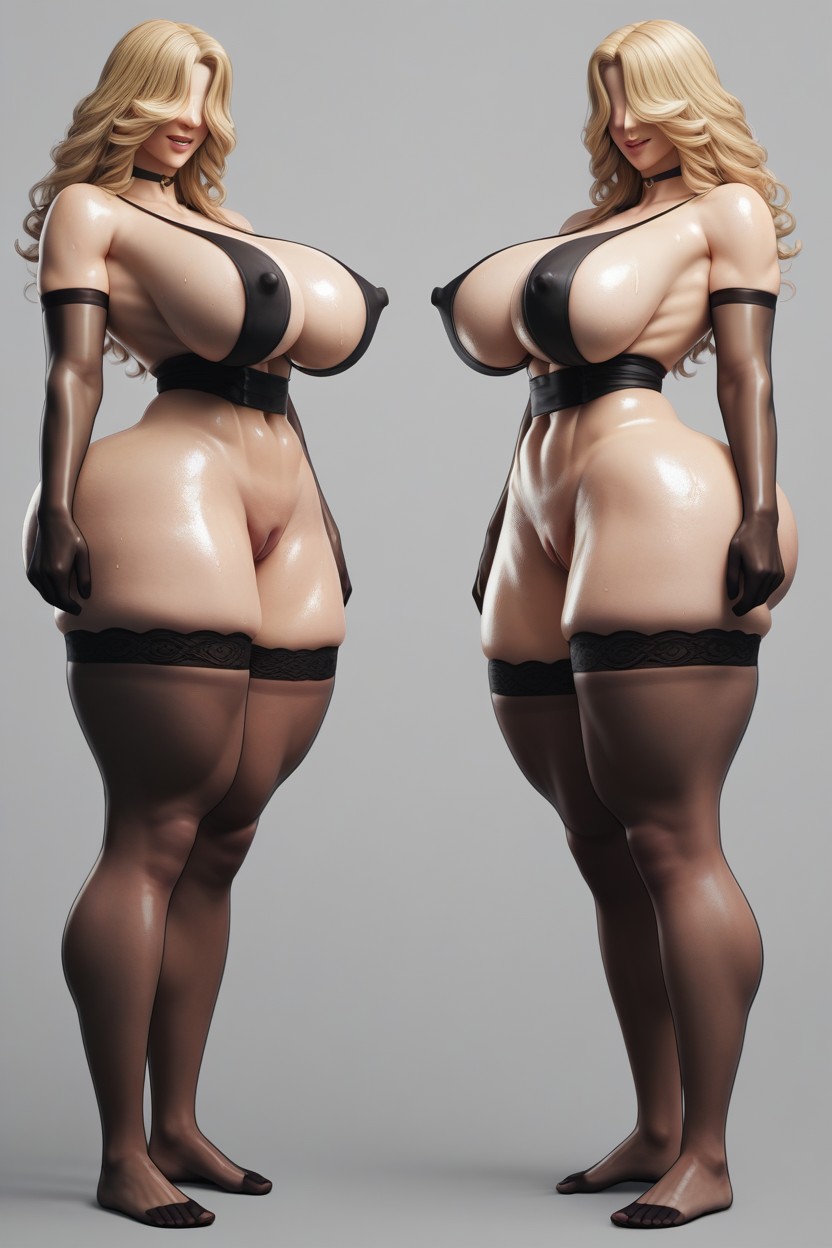 Sweaty, Side View, Smiling Mouth Open AI Porn