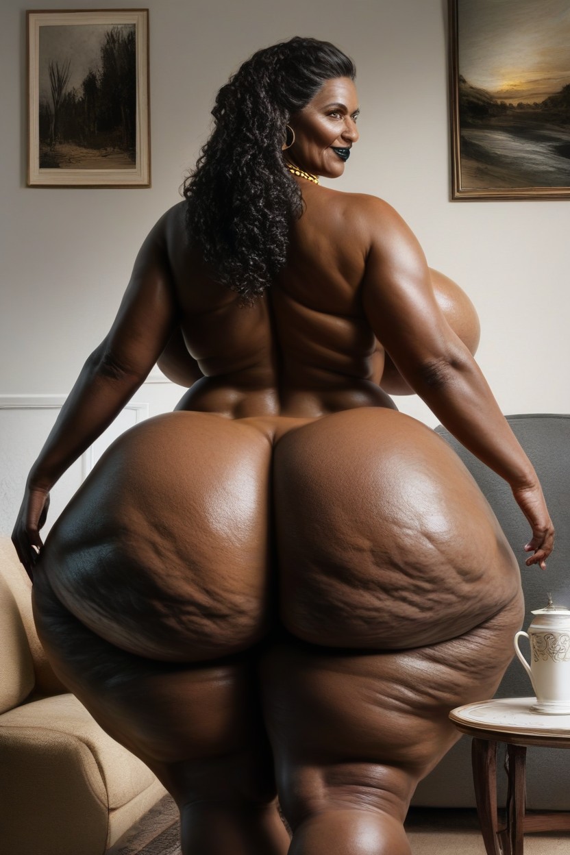 Gigantic Thighs, Extremely Large Ass, Necklace AI Porn