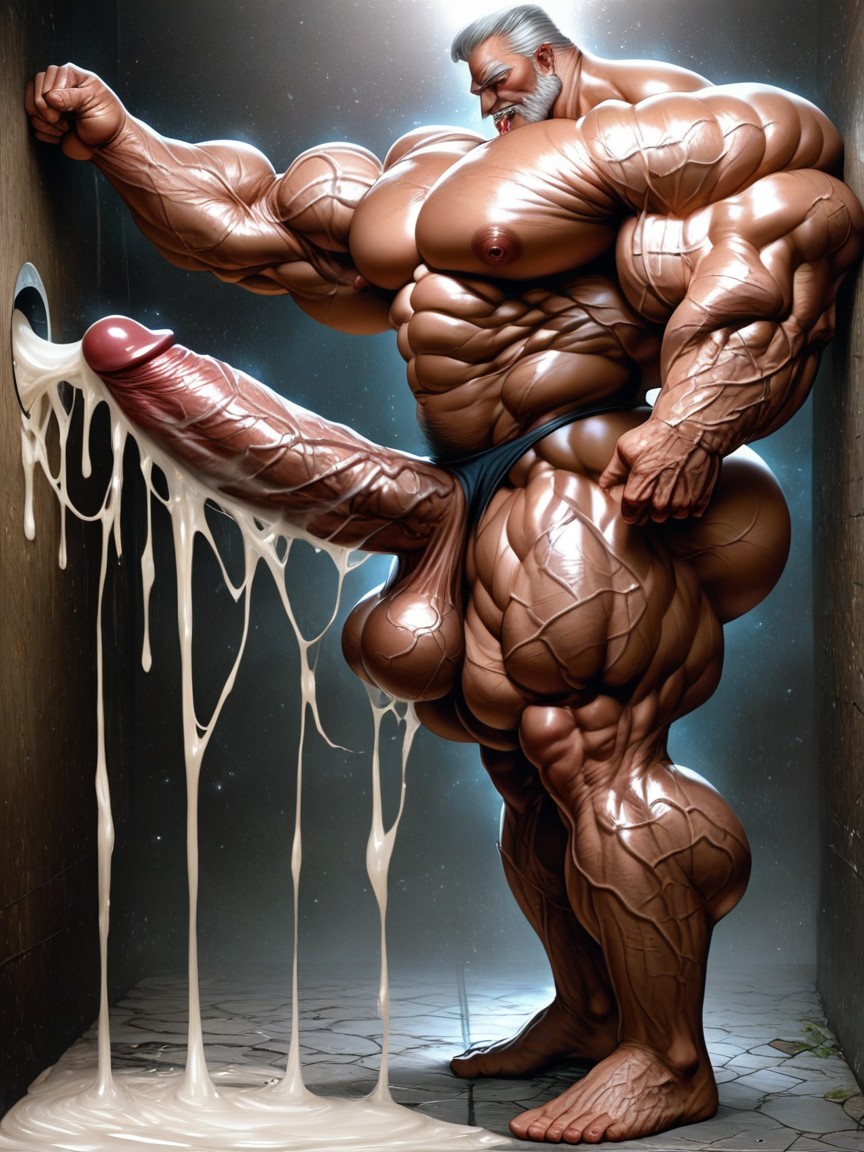 Glowing Penis, Big Bulge, Flexing AI Gay Porn