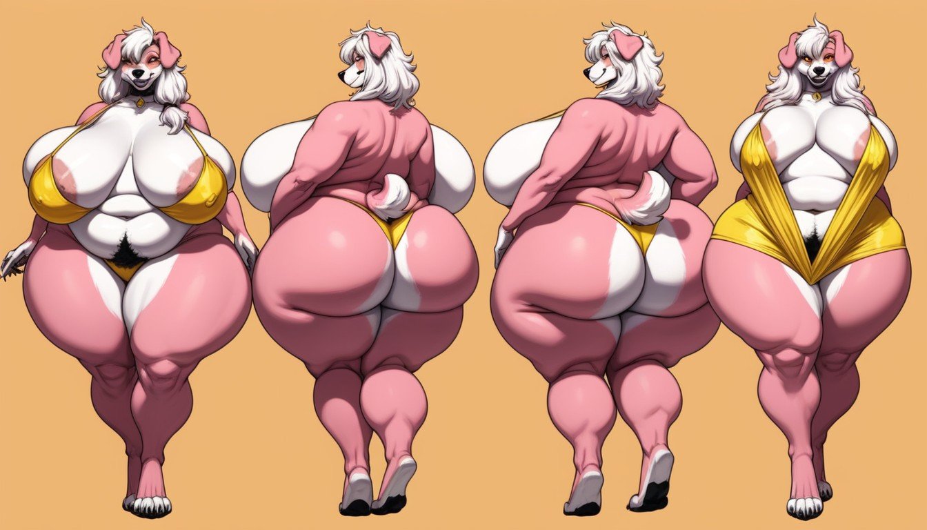 Wide Hips, White Fur, Big AssファーリーAIポルノ