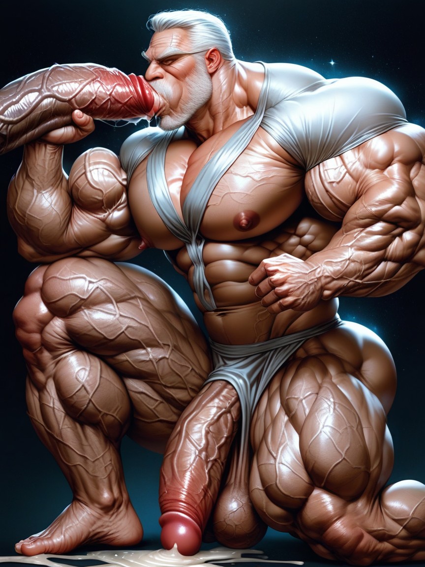 Músculos Sobredimensionados, Wide Shoulders, Bulging Muscle Porno gay IA