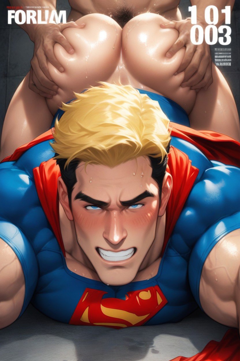 Magazine Cover, Superman Gets Fucked From Behind, Ojos AzulesPorno gay IA