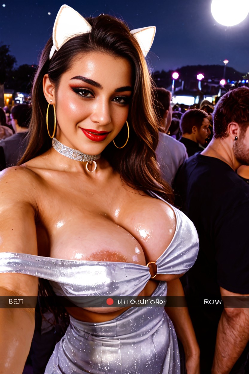 Hdr, Many People Around, Cat Ears AI Porn