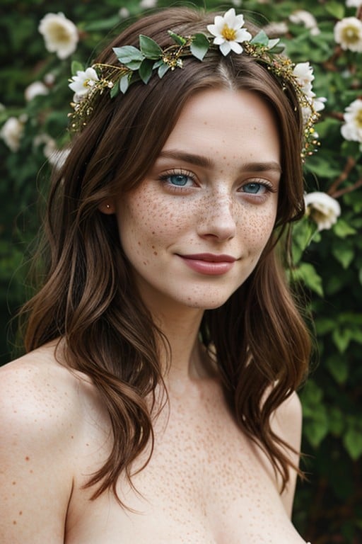 Flower Crown, Blooming Garden, Pale Shemale AI Porn