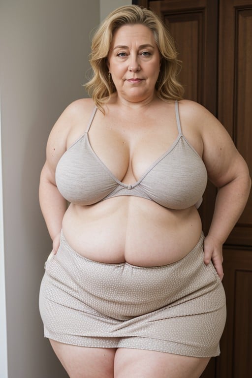 Big Hips, Fat Face, Large Stomach Travesti IA Pornô