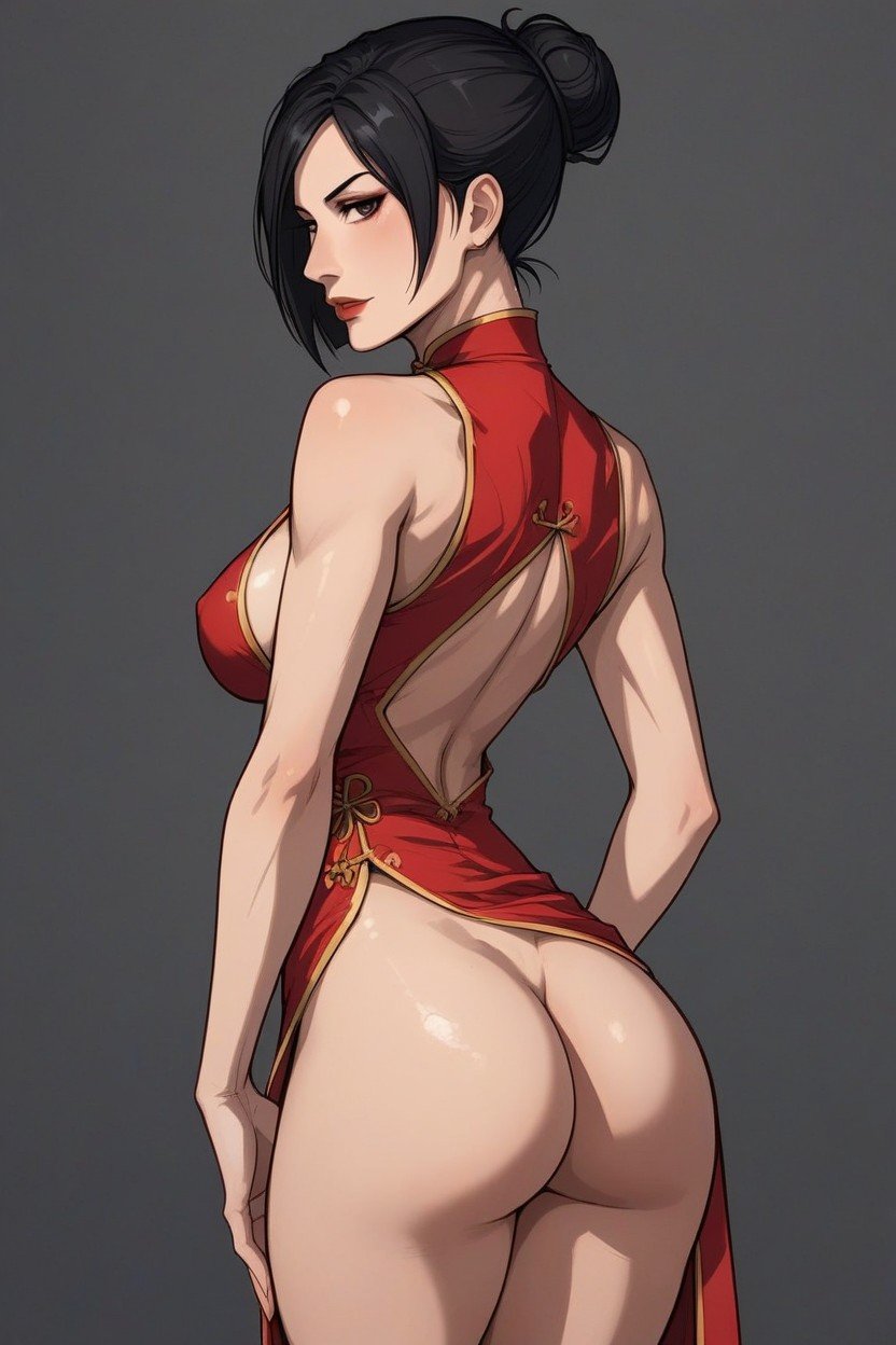 Ada Wong From Resident Evil, From Behind, Chinese DressAI黃漫