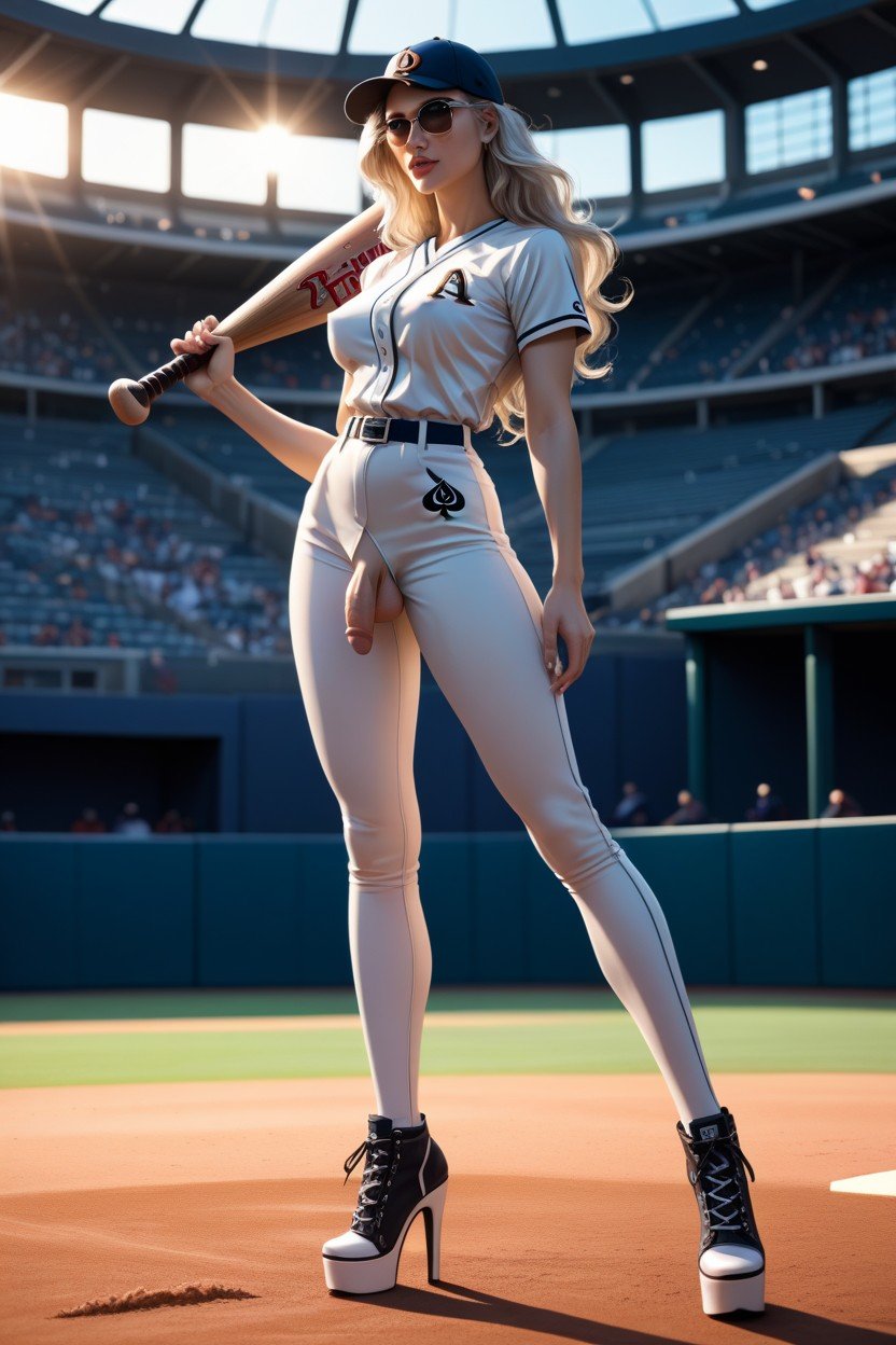 Petite Poitrine, Long Legs, Baseball GlovePorno IA transsexuelle