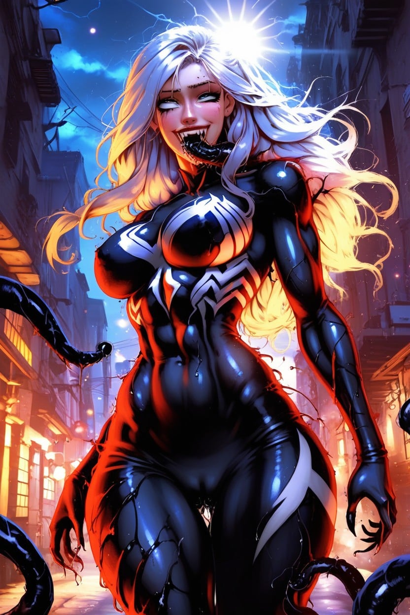 Covered In Black Goo, Tentacle In Pussy, Beautiful Face Hentai AI Porn