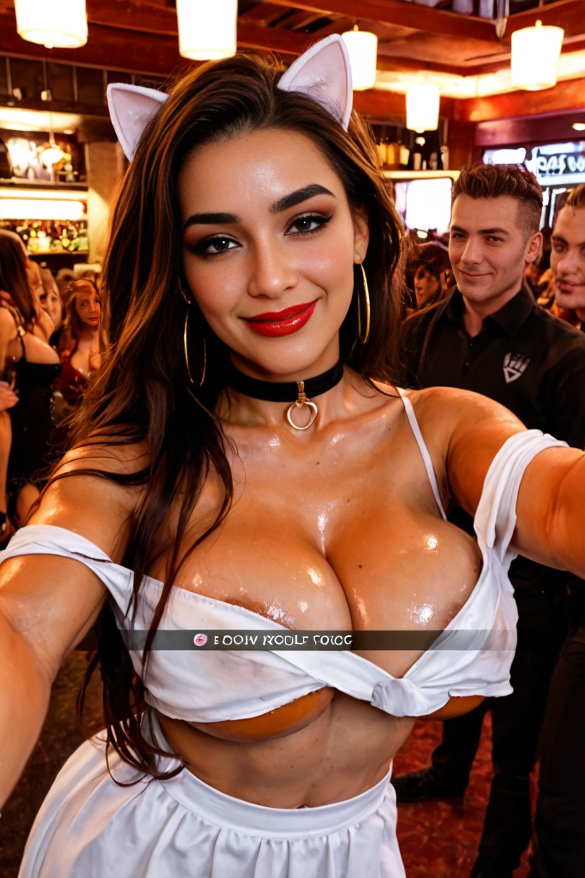 Many People Around, Cat Ears, Top Down AI Porn