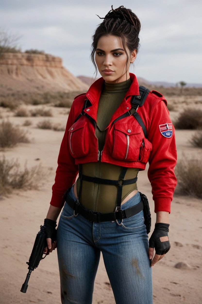 Red Jacket, Wasteland, DesertPorno IA transsexuelle