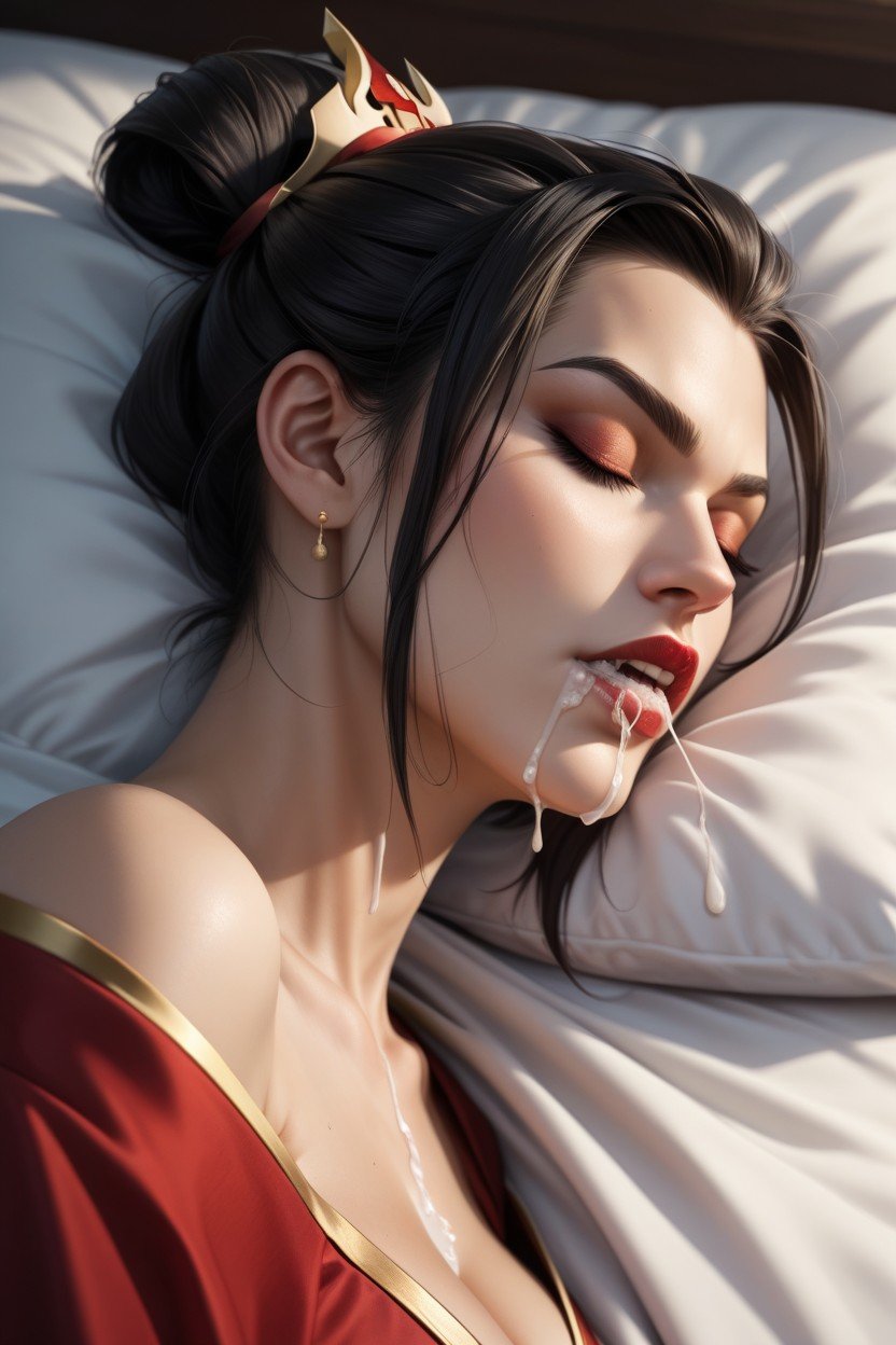 Sleeping, Cum Dripping From Mouth, Azula Hentai IA pornografia