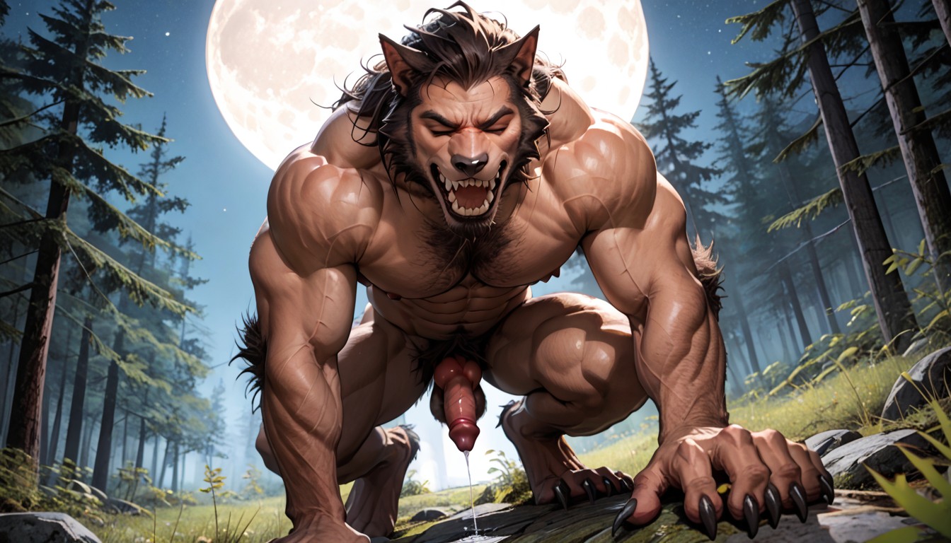 Open Mouth, Large Paw Hands, Eyes Half Closed AI Gay Porn