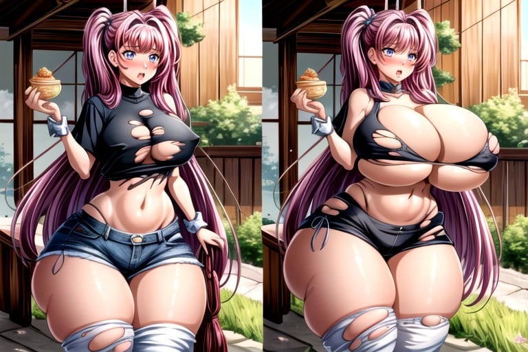 Her Absurdly Hyper Giant Fat Breasts Becoming More Hyper Enlarged Giant Fat Fleshy Moons Bigger Then A House On Her Chest, Cómic, 18+Porno shemale IA