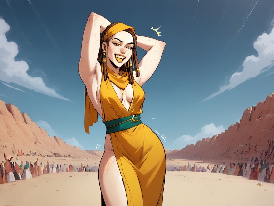 One Woman, Freckles On Breasts, Chest And Hips Proportionate ラティーナAIエロ
