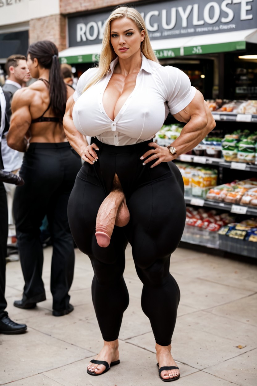 Ft Tall Futanari, Muscular Jawline, Massive Muscular Quads AI Porn