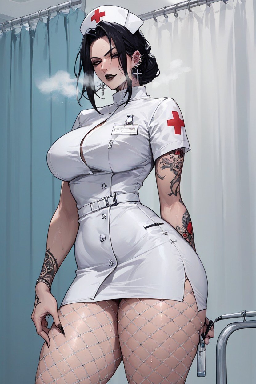 Big Ass, Sweaty, Nurse Travesti IA Pornô