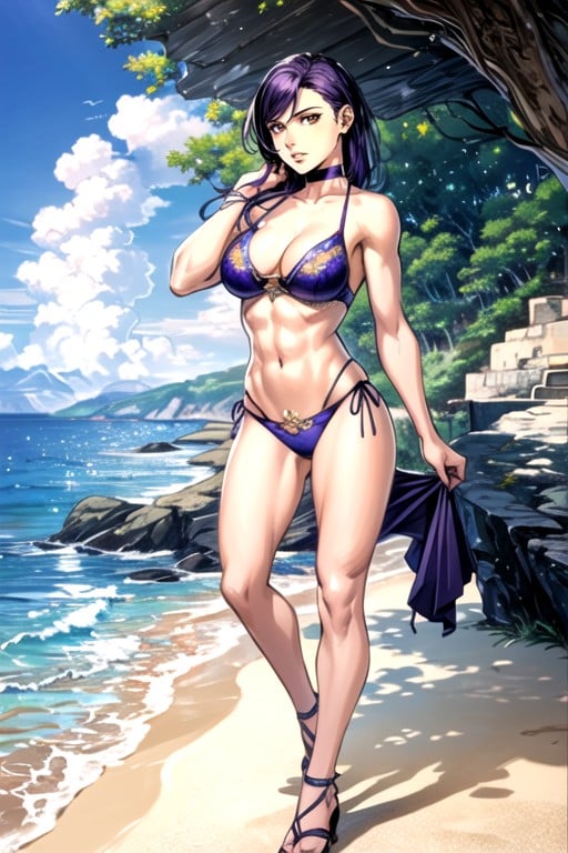 Mistress Bikini, Mischievous, Detailed Background Of A Beach And OceanHentai IA