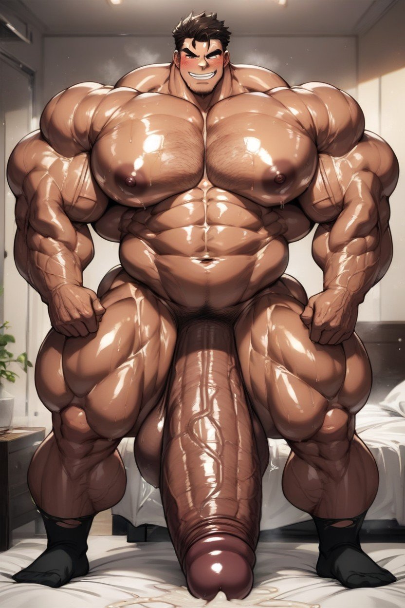 Hyper Monster Cock, Messy Hair, Hot BodybuilderゲイAIポルノ