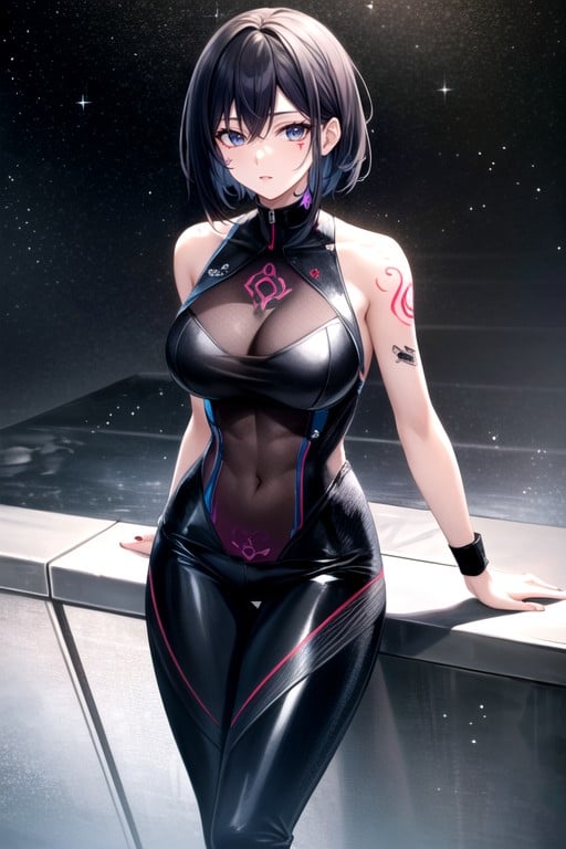 Latex Suit, Black Hair, Space Suit Hentai AI Porn