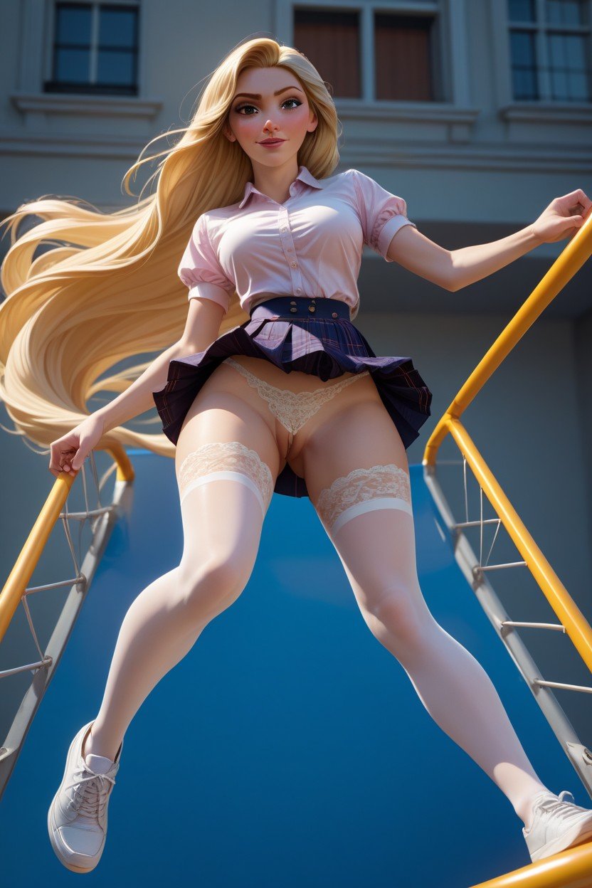 Rapunzel, Pussy Shape Visible, Hips Visible Furry AI Porn