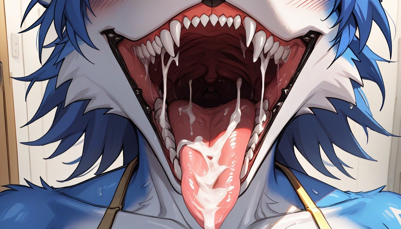 Drooling, Sharp Teeth, Mouth ShotAI兽人黄片