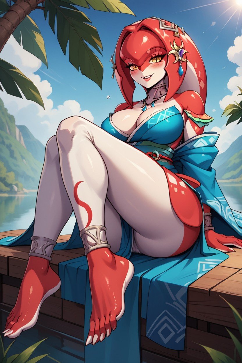 Focus On Feet, 전신, Mipha From Zelda퍼리 AI 포르노