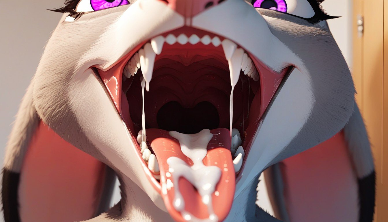 Maw Shot, Female Judy Hopps Gaping Maw, Sharp Teeth Furry AI Porn