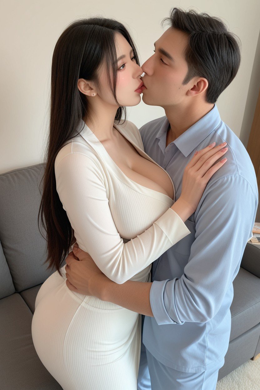 Massive Eyes, Huge Breasts, Huge Face Asian AI Porn