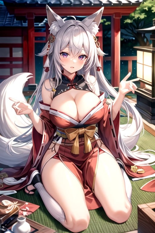 Fox Ears, Japanese Shrine Miko, 18+ AI Gay Porn