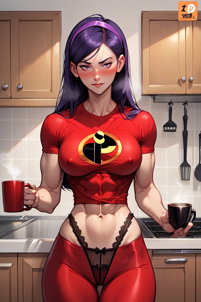 尴尬, Red Tight Tee Shirt, 小臀人妖AI色情