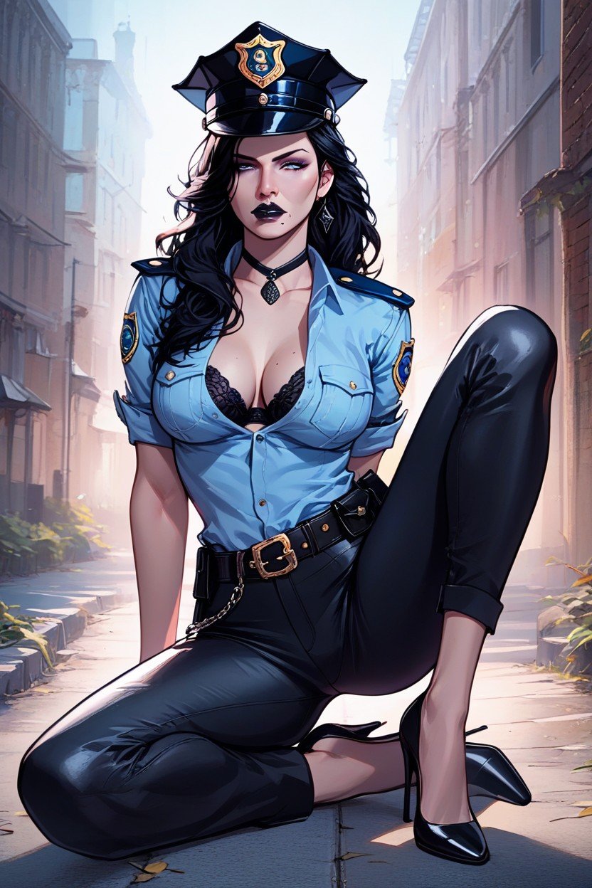 Yennefer From The Witcher, 중간 가슴, Black Lipstick퍼리 AI 포르노