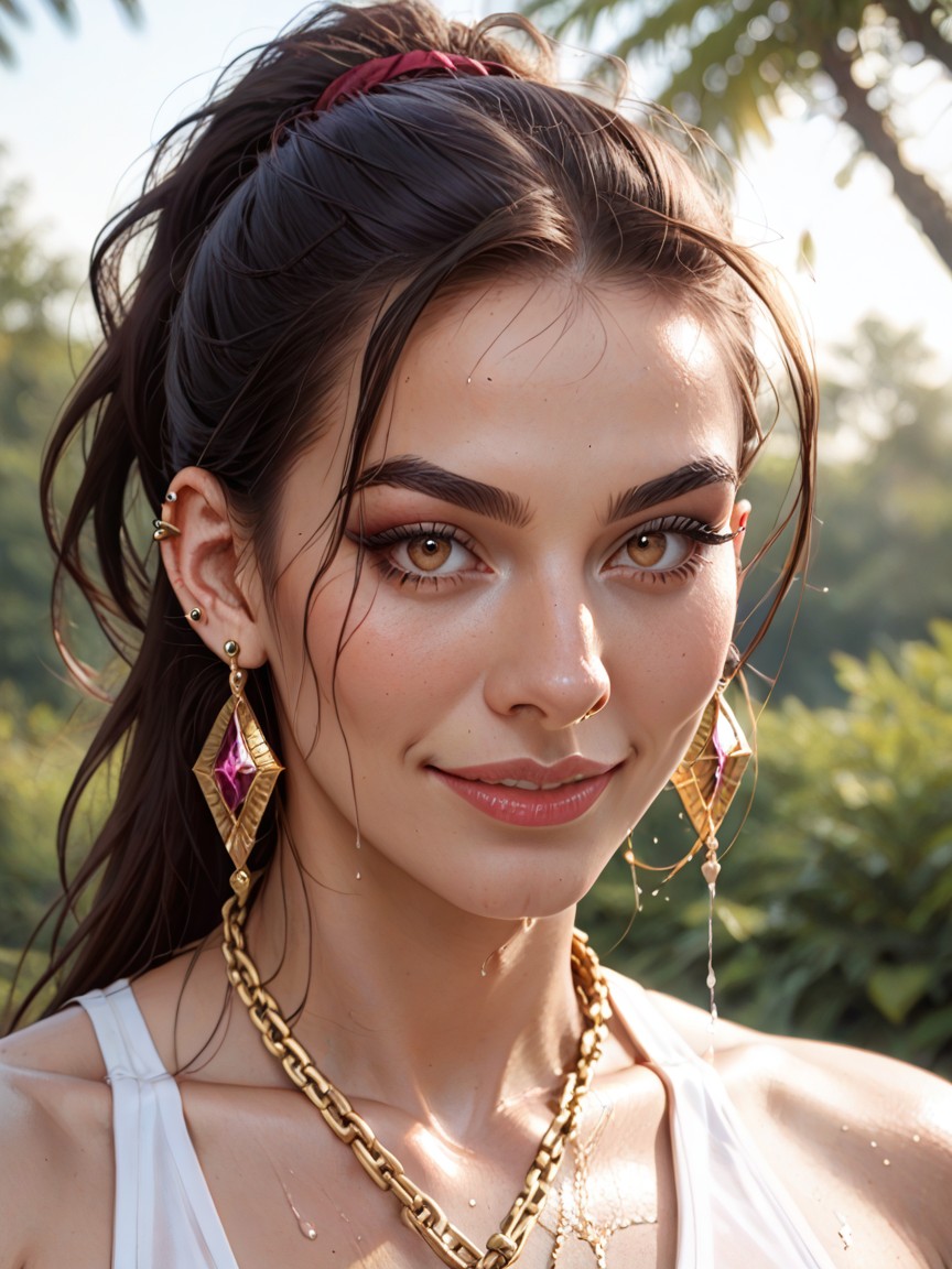 Mischievous Smile, Nostril Stud Piercing, Sunny AI Porn