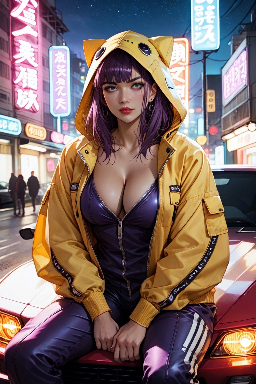 Yellow Oversized Pit Crew Suit, Dorothy From Nikke, Cyberpunk Purple Muscle CarAI黄漫