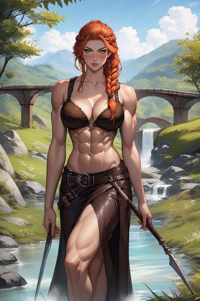 Caucasian, Spear In Her Hand, Long LegsAI獸人黃片