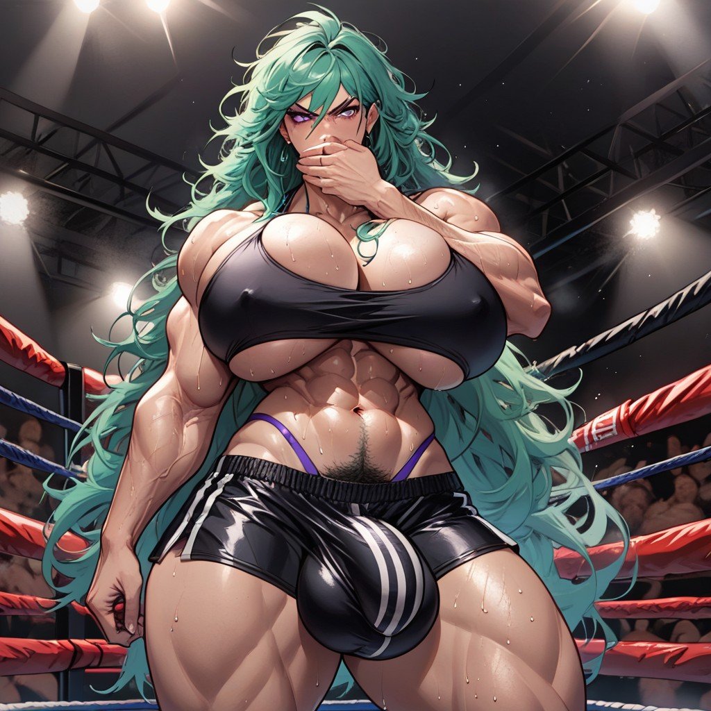 Boxing Ring, Purple Eyes, Massive Penis Bulge퍼리 AI 포르노