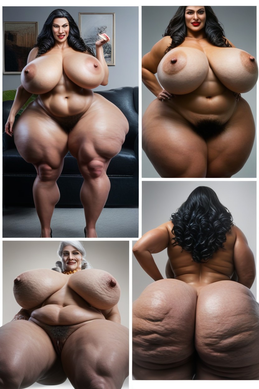 Cellulite, Disproportionately Large Ass, Extremely Big Round Ass AI Porn