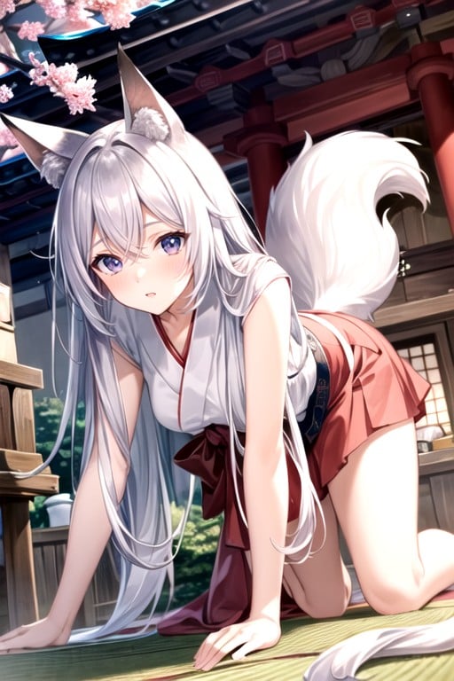 Fox Ears, All Fours, Shrine퍼리 AI 포르노