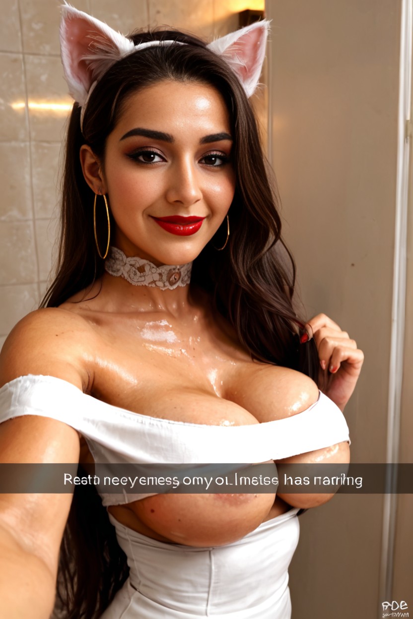 Bathroom, Red Cheeks, Snapchat Selfie AI Porn