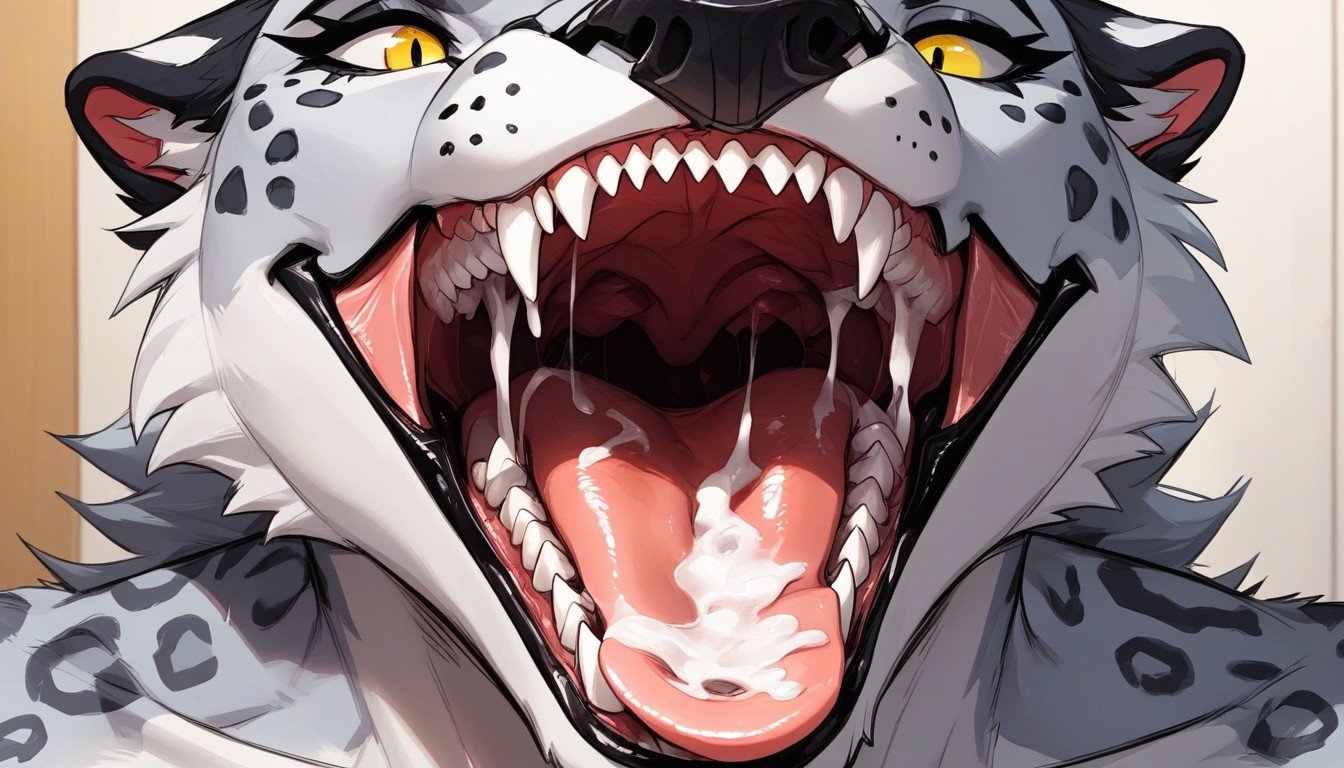 Detail Mouth, Drooling, VestiairePorno IA Furry