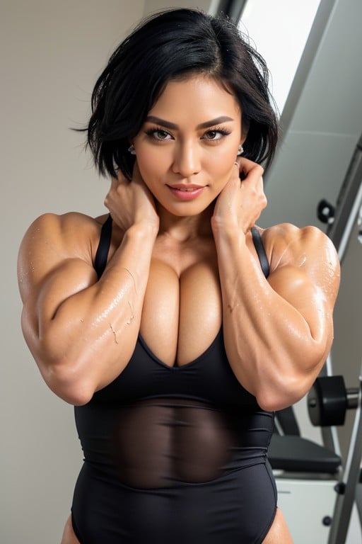 Shocked, Crop Around Arms, Athletic Asian AI Porn