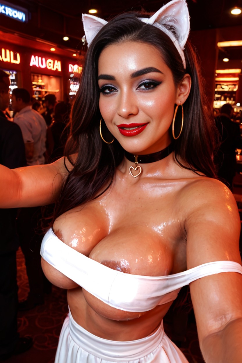 Black Long Hair, Underboob, Side View AI Porn
