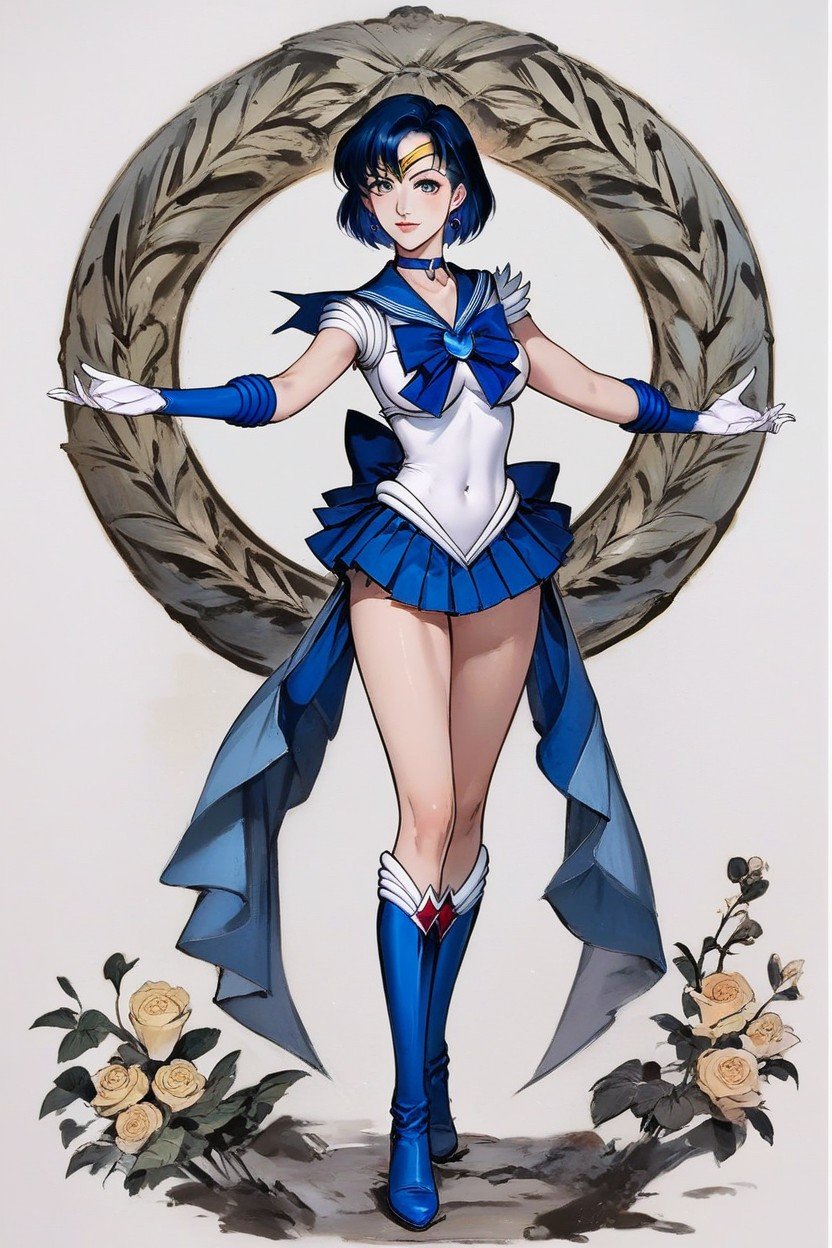 Full Body, Sailor Mercury, Mizuno AmiPorno IA Hentai