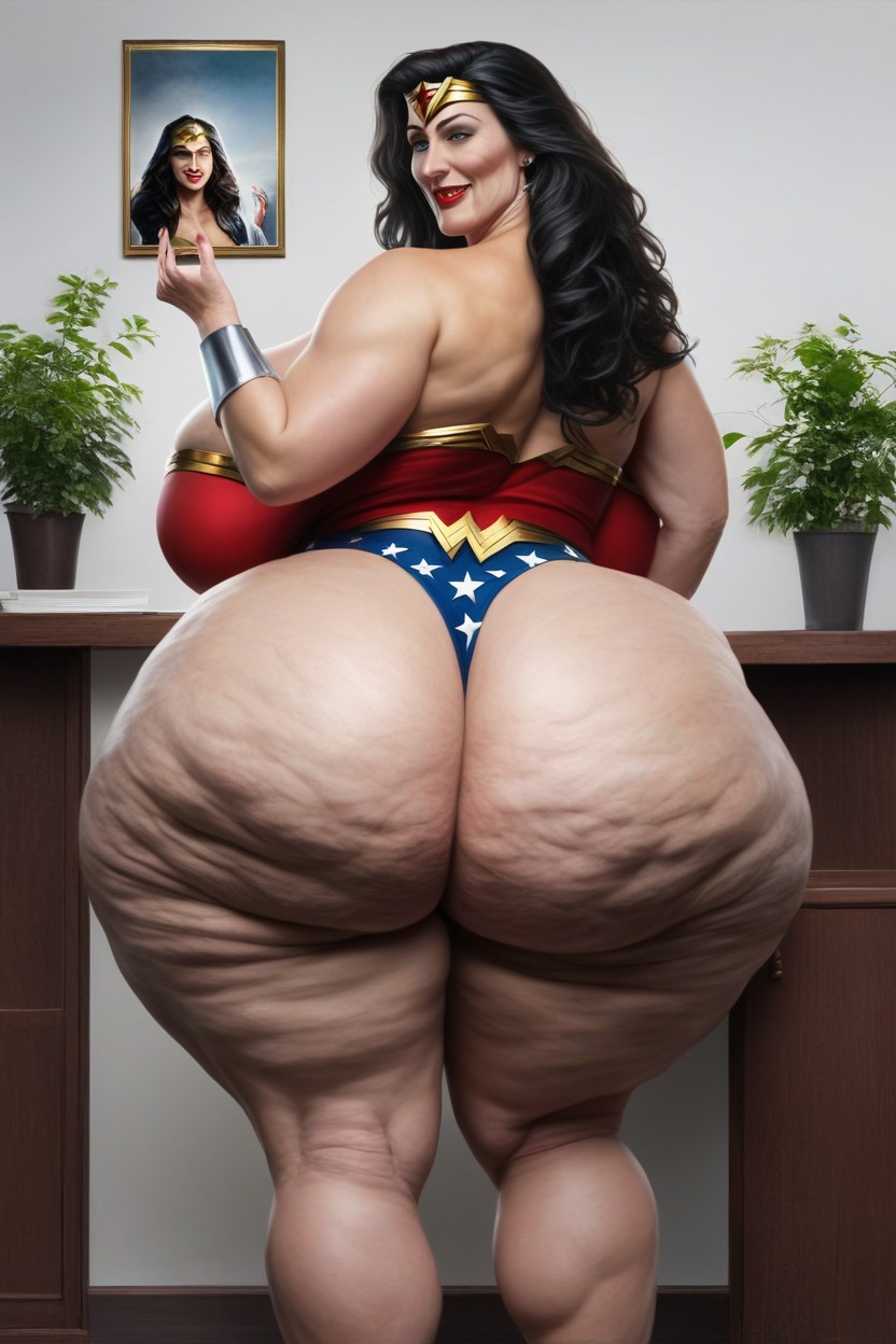 Extremely Wide Hips, Gigantic Thighs, Extremely Big Round Ass AI Porn