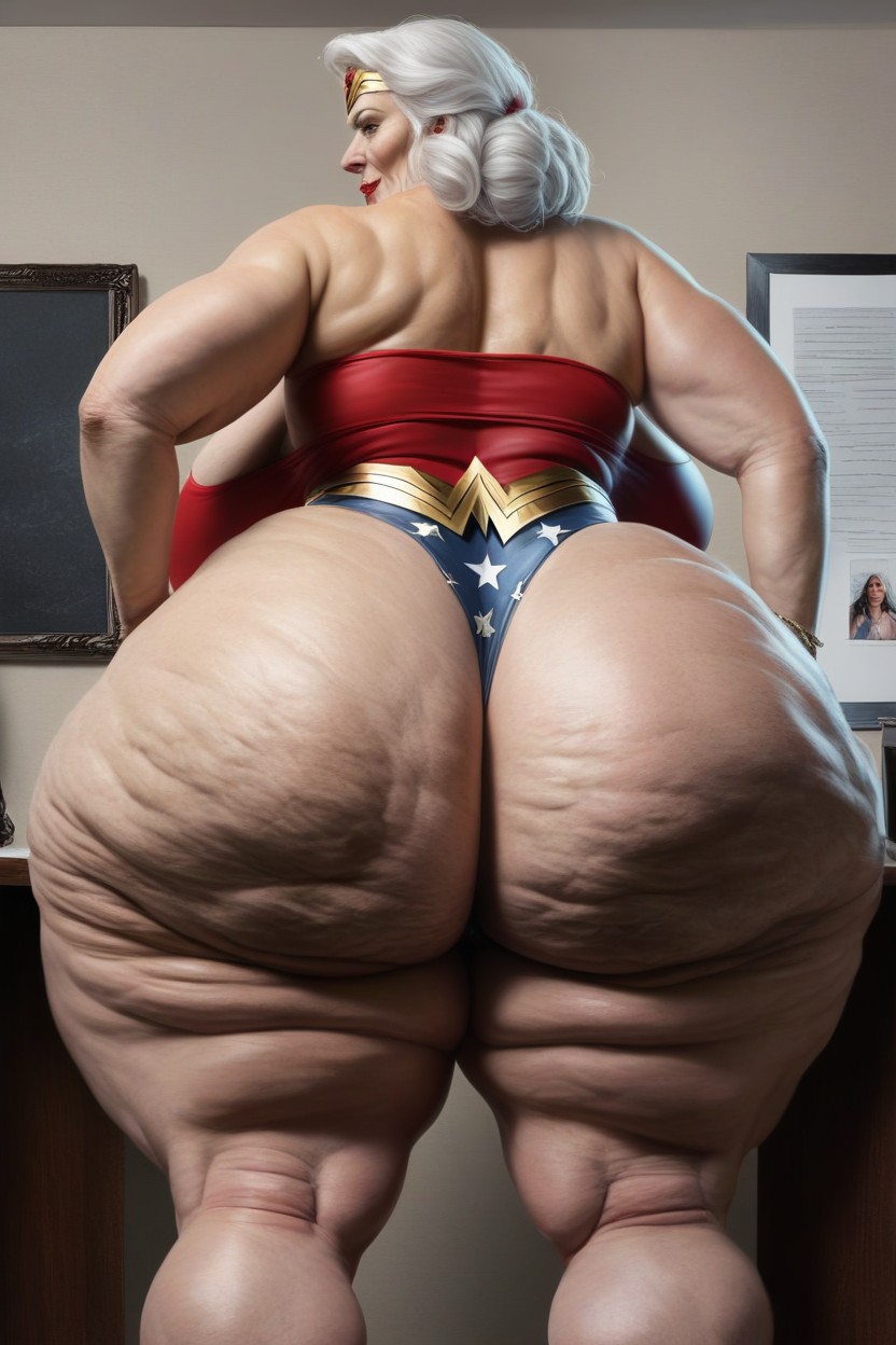 Ass Triple Width Of Shoulders, Pubic Hair, Insanely Huge Booty AI Porn
