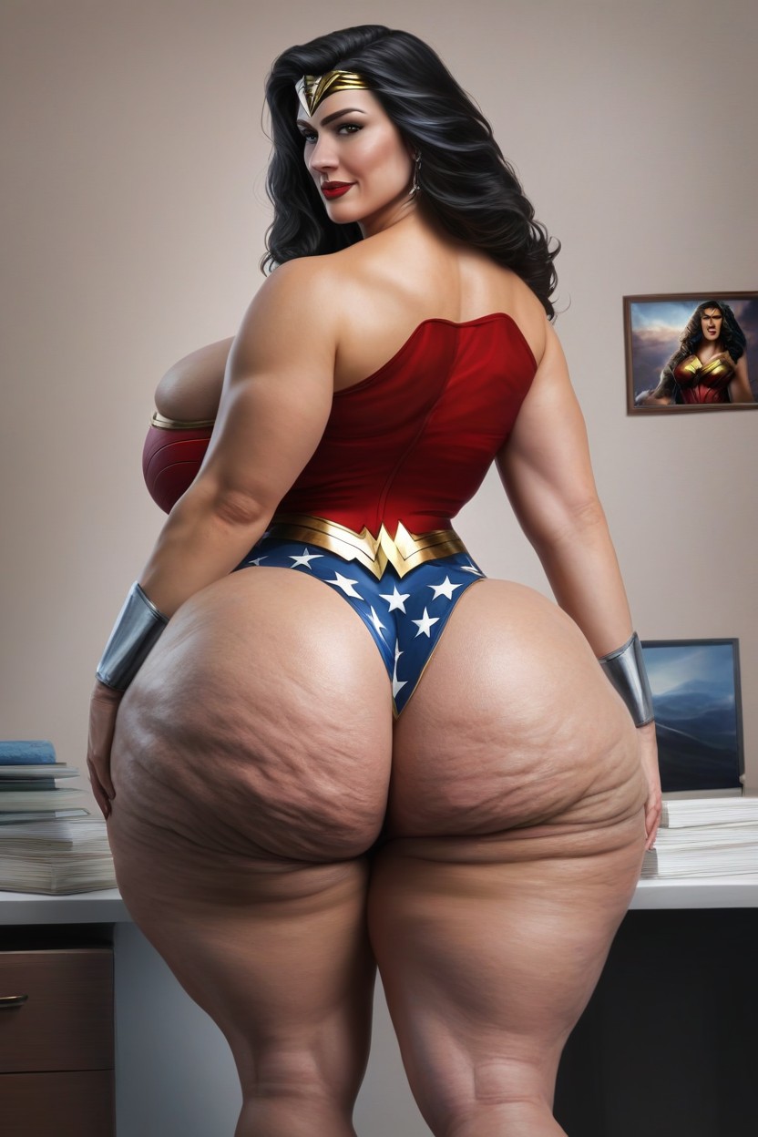 Thick Thighs, Booty Cheeks Extremely Huge, Hyper Wide Hips AI Porn