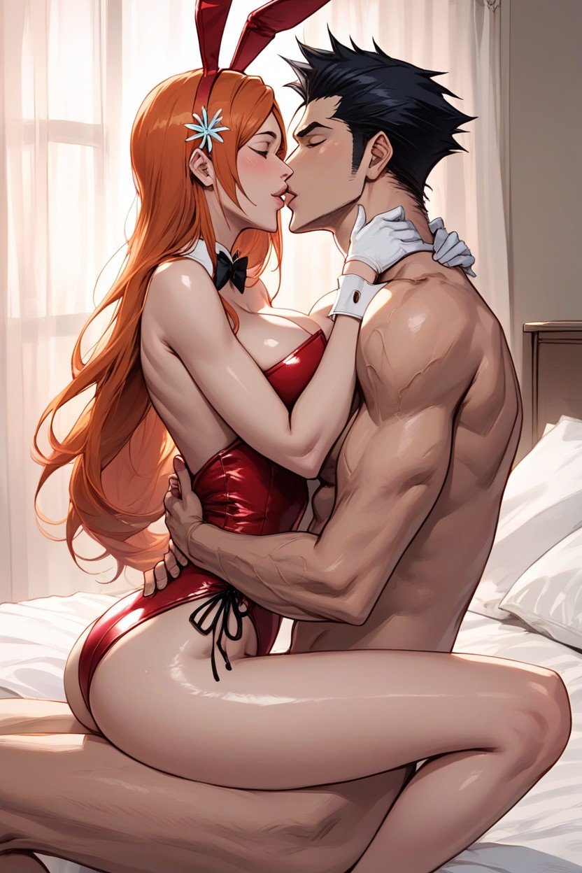 Inoue Orihime From Bleach, Angular Face, Aggressive Ass Groping Man퍼리 AI 포르노